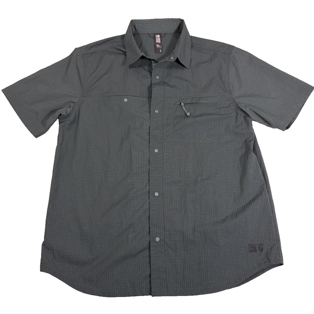 Mountain Hardwear Stryder Shirt Men's L Green Performance Hiking Nylon Button Up - Picture 1 of 6